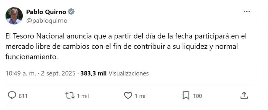 El anuncio de Pablo Quirno