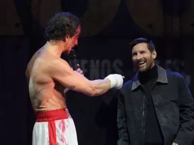 Lionel Messi fue a ver Rocky, la obra de su gran amigo Nicols Vzquez