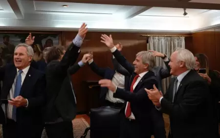 El equipo econmico de Milei festejando en sus primeros meses de gestin