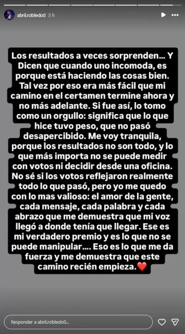 El descargo de Abril Robledo que enfureci a Ale Sergi de Los Miranda