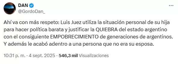 El Gordo Dan borr el primer tuit y aadi este