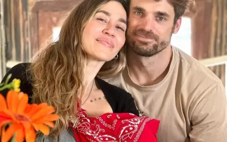 Jimena Barn y Matas Palleiro con su hijo, Arturo