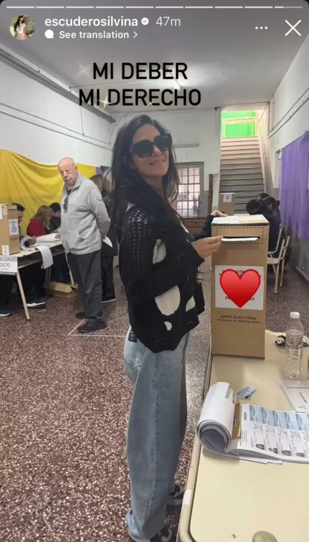 Silvina Escudero votó: "Mi deber, mi derecho".