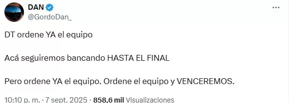 El Gordo Dan pidi cambios