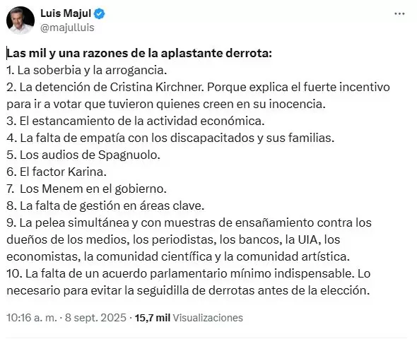 Luis Majul, contundente con el Gobierno de Milei