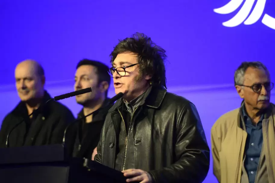 Javier Milei en el bnker libertario de La Plata