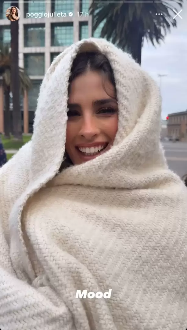 Ni el fro al detiene: Julieta Poggio mostr el detrs de una nueva campaa publicitaria