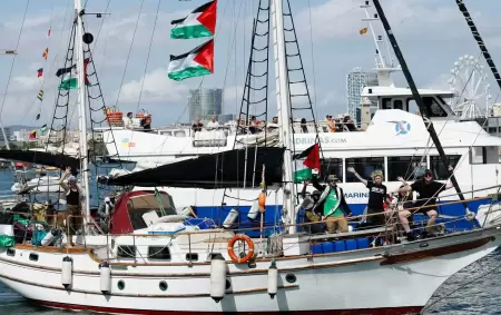 La Flotilla Global Sumud fue atacada por un dron israel frente al puerto de Tnez.