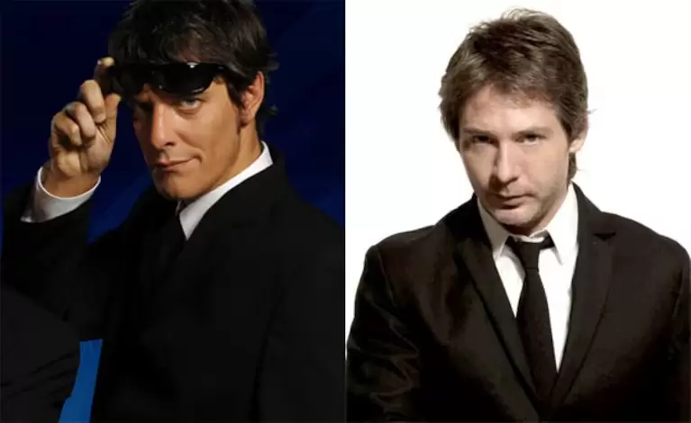 As eran Mario Pergolini y Adrin Suar al momento de la histrica pelea