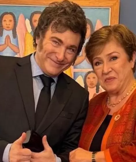 Javier Milei y Kristalina Georgieva