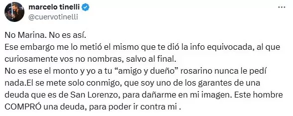 Marcelo Tinelli carg contra Marina Calabr