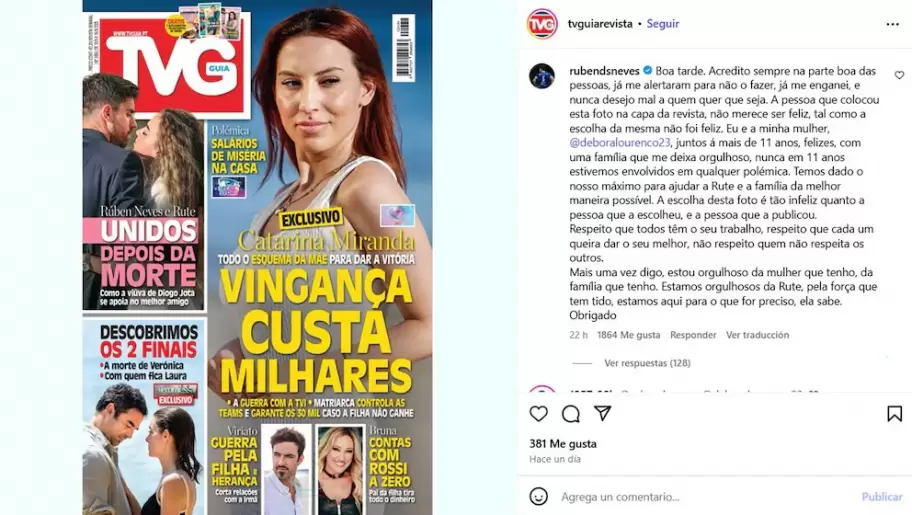 El descargo de Rben Neves tras ser vinculado romnticamente con Rute Cardoso, la viuda de Diogo Jota