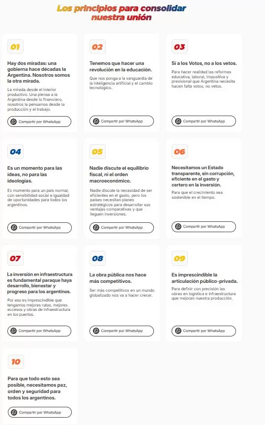 Los 10 principios de Provincias Unidas