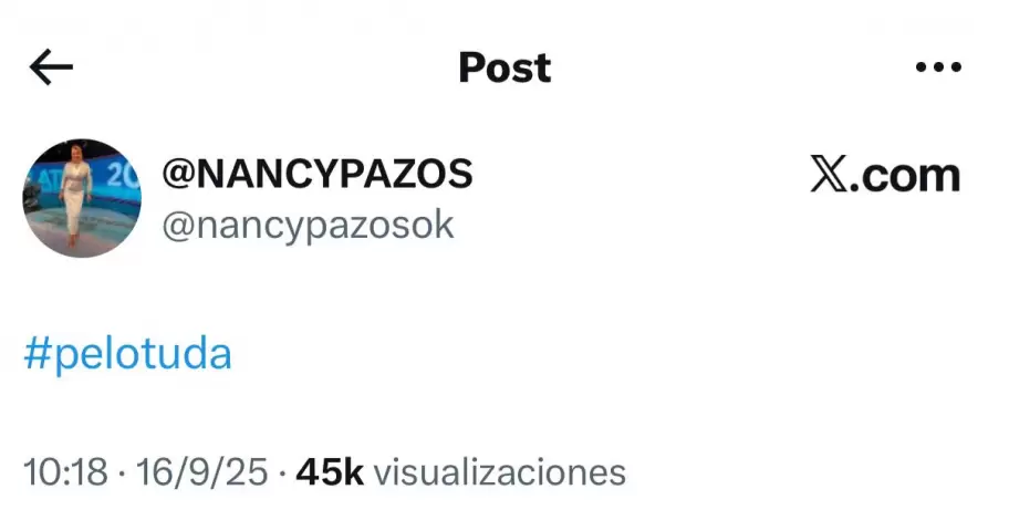 Nancy Pazos contra Mariana Brey en X