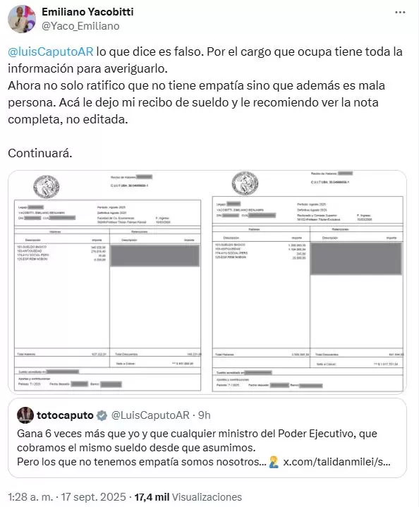 La respuesta de Yacobitti