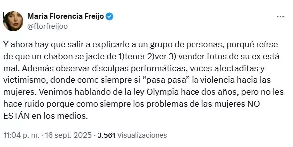 Florencia Freijo fulmin a Agustn Franzoni