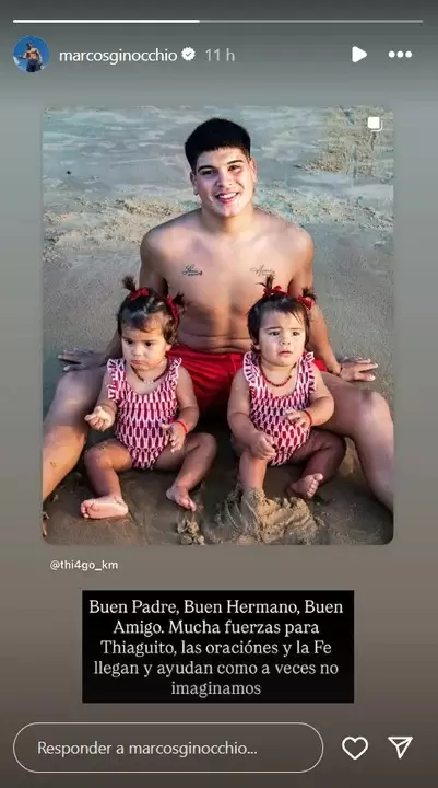 El dolor de Marcos Ginocchio por el estado de Thiago