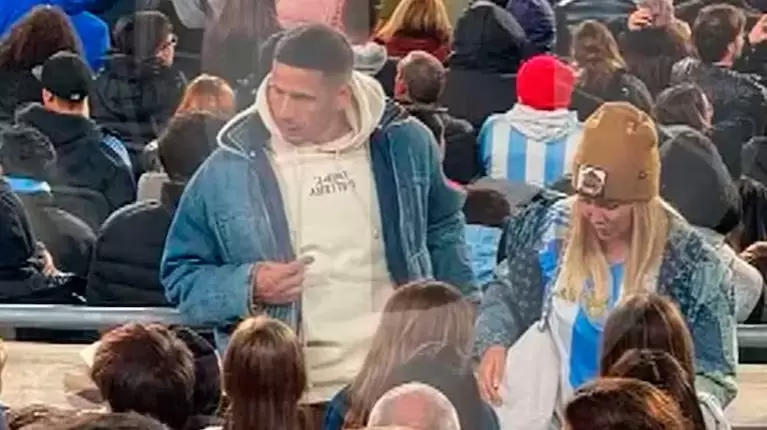 Wanda Nara y Martn Migueles en la cancha de River