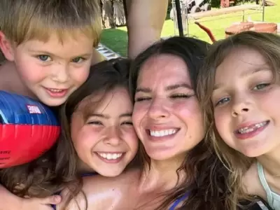 China Surez junto a sus hijos