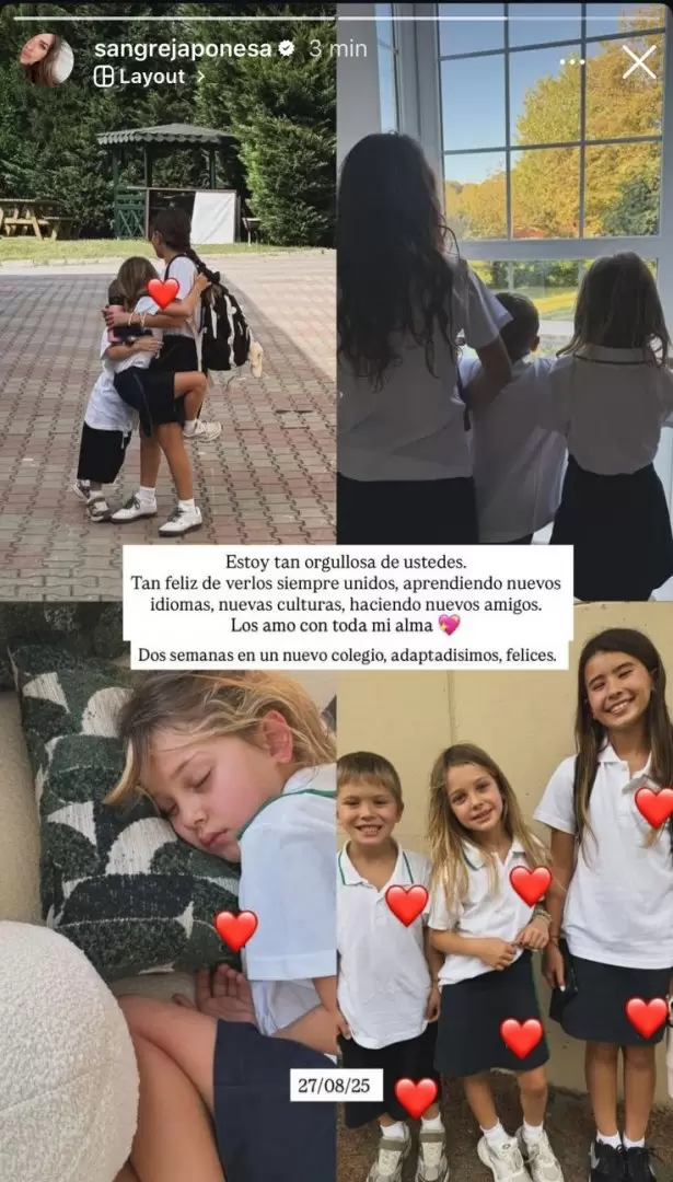 China Surez, orgullosa de sus hijos, presumi cmo se adaptan al nuevo colegio en Turqua