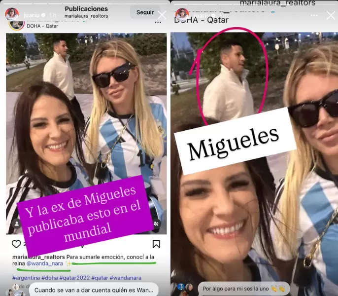 La foto de Wanda Nara y Martín Migueles en el Mundial de Qatar.