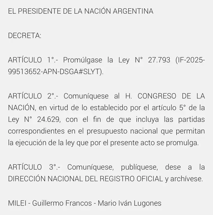 Milei promulg la Ley de Emergencia en Discapacidad, aunque la suspendi