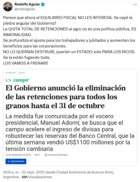 El malestar se extendi tambin a referentes sindicales y economistas opositores.