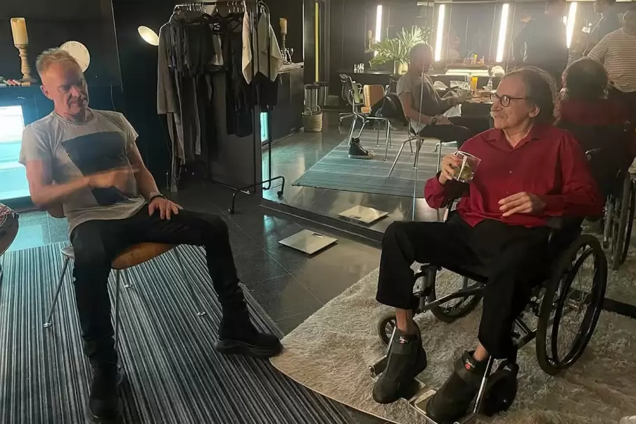 Charly y Sting en el Movistar Arena en la previa del show del msico britnico