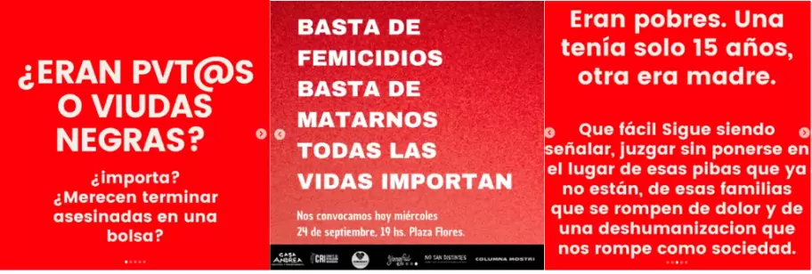 Georgina Orellano pidi justicia por las vctimas: Brenda del Castillo, Morena Verdi y Lara Morena Gutirrez.