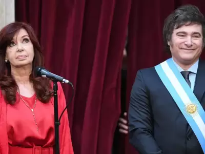 Cristina y Milei en el da de la asuncin presidencial del libertario
