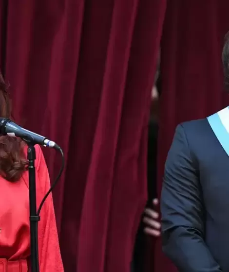 Cristina y Milei en el da de la asuncin presidencial del libertario