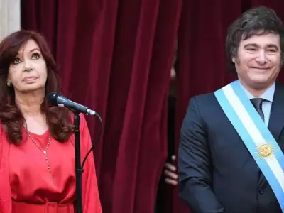 Cristina y Milei en el da de la asuncin presidencial del libertario