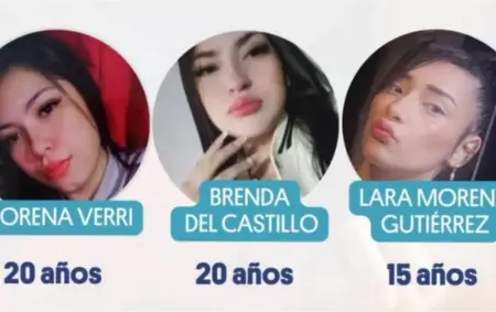 Brenda Del Castillo (20), Morena Verdi (20) y Lara Gutirrez (15)