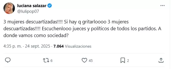 El enojo de Luciana Salazar