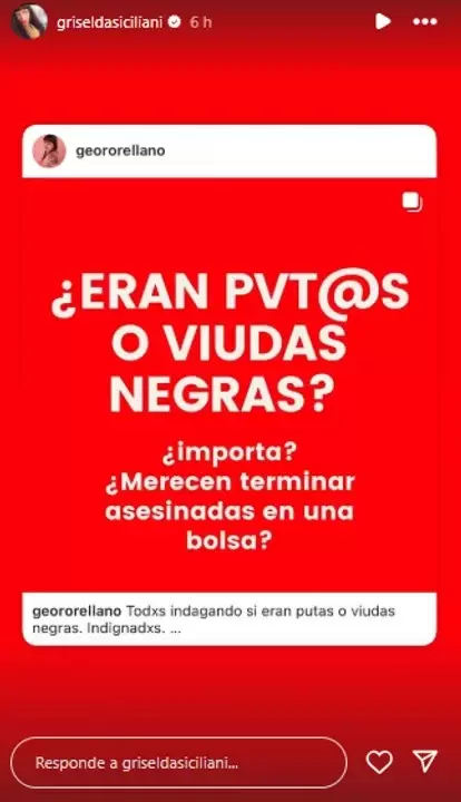 El posteo de Griselda Siciliani