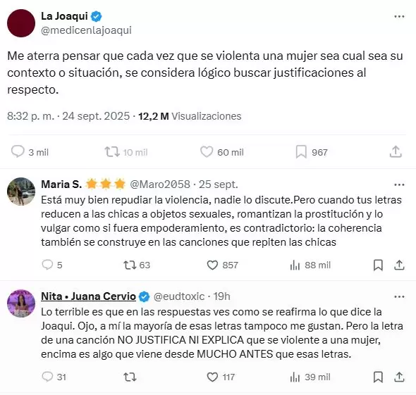 El posteo de La Joaqui