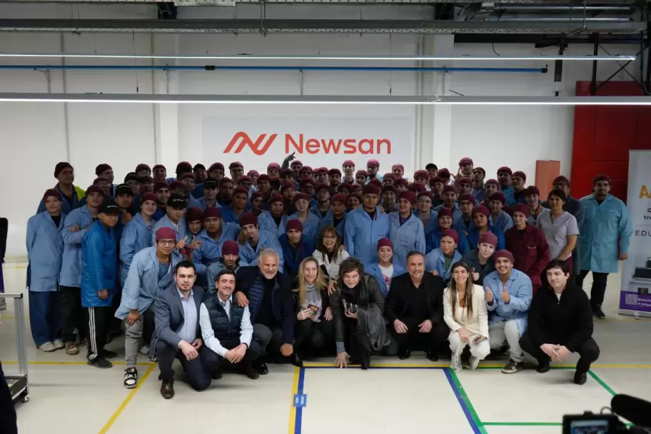 La visita de Milei a Newsan