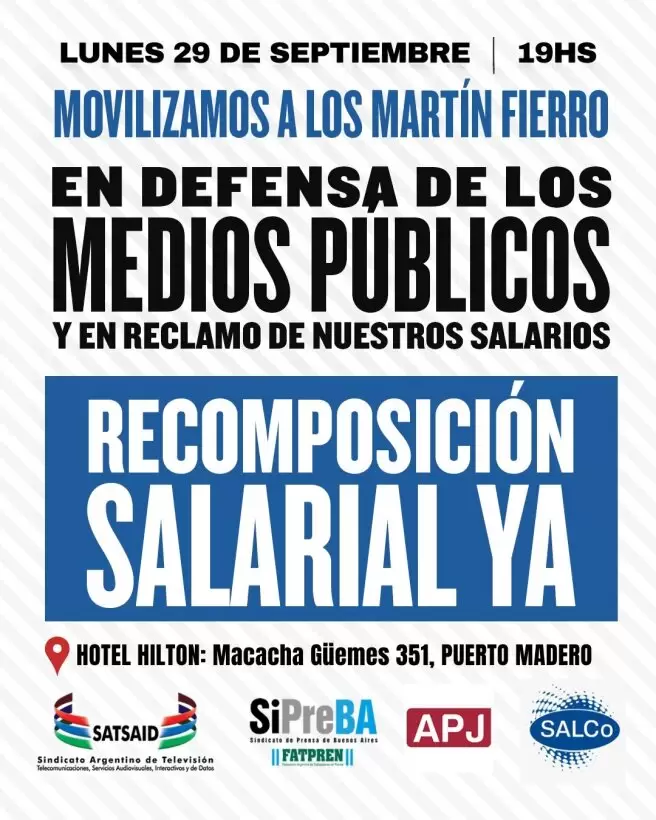 Reclamo salarial por parte de SATSAID