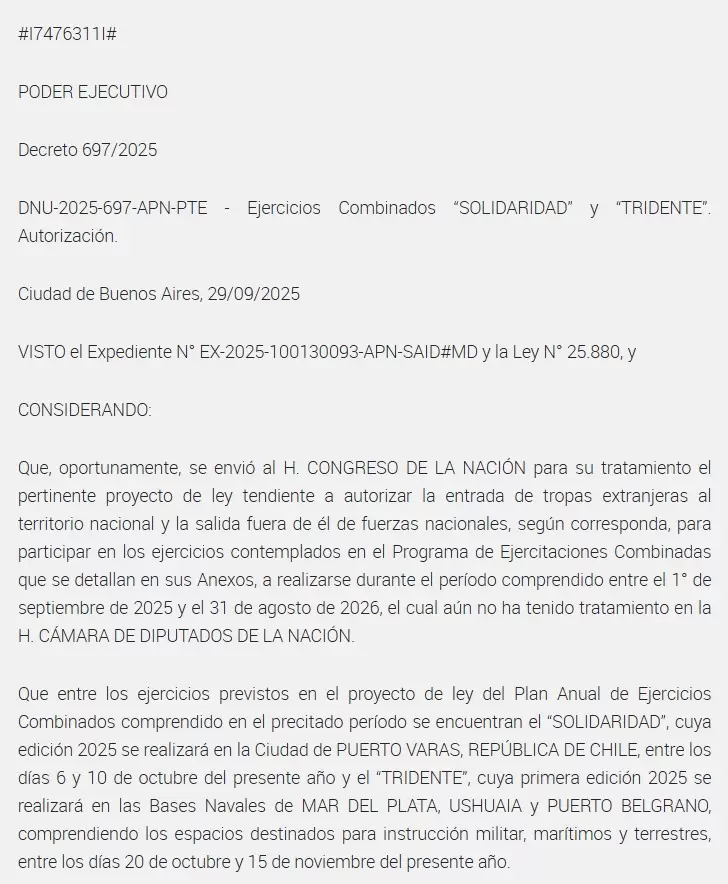 El Decreto de Necesidad y Urgencia (DNU) 697/2025