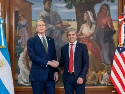 El secretario del Tesoro de Estados Unidos, Scott Bessent, y el ministro de Economa de Argentina, Luis "Toto" Caputo.