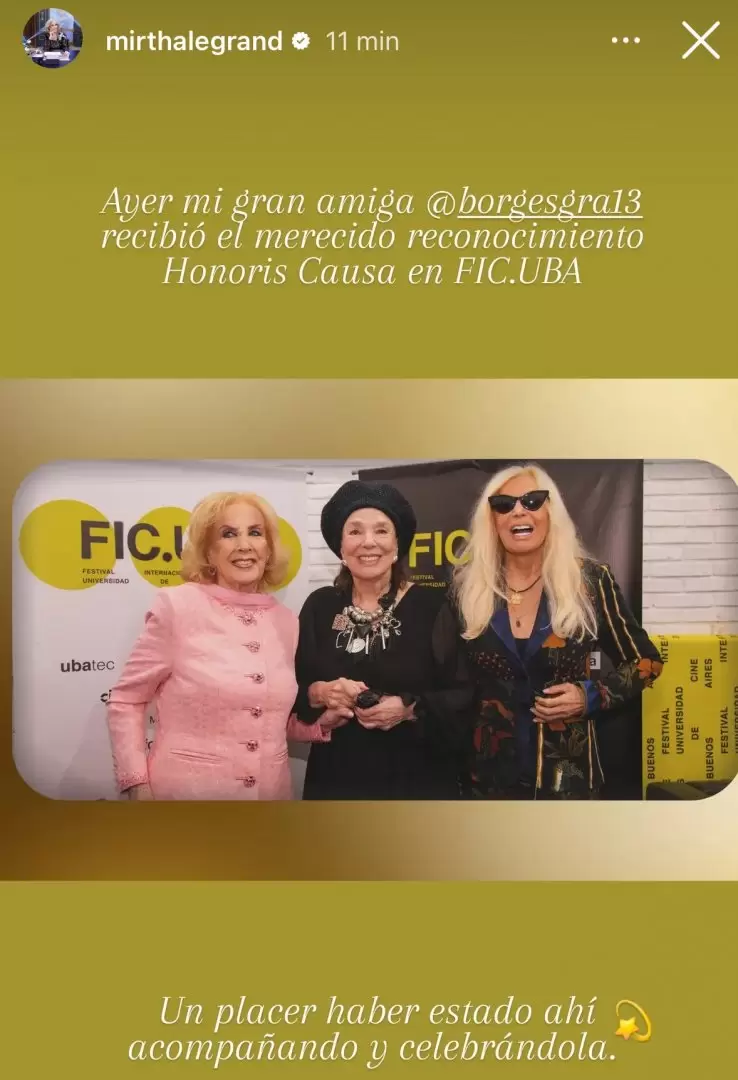 Graciela Borges recibi el Doctorado Honoris Causa en la apertura del FIC.UBA 2025