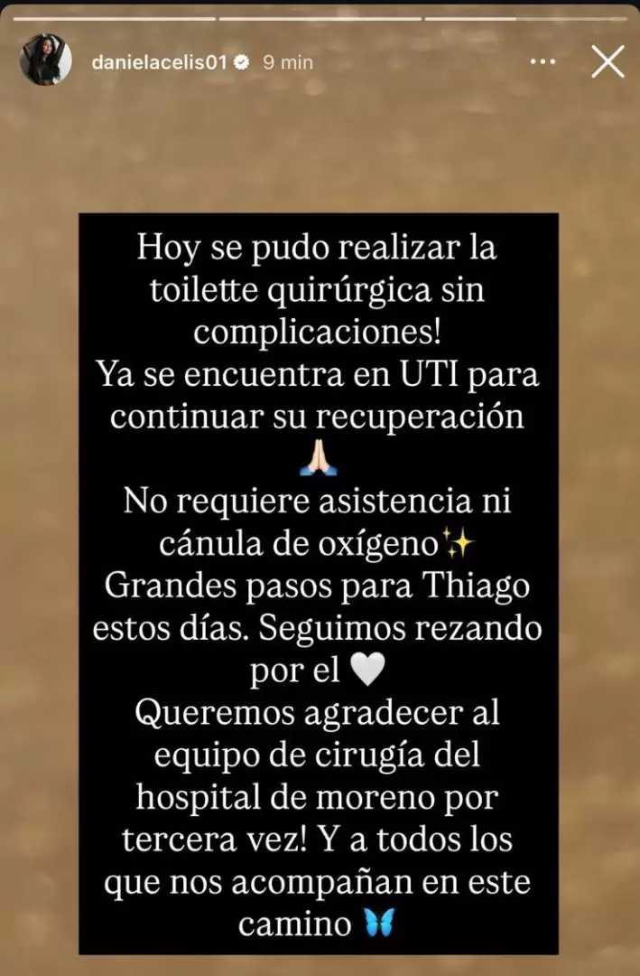 Daniela Celis comparti detalles sobre la salud de Thiago