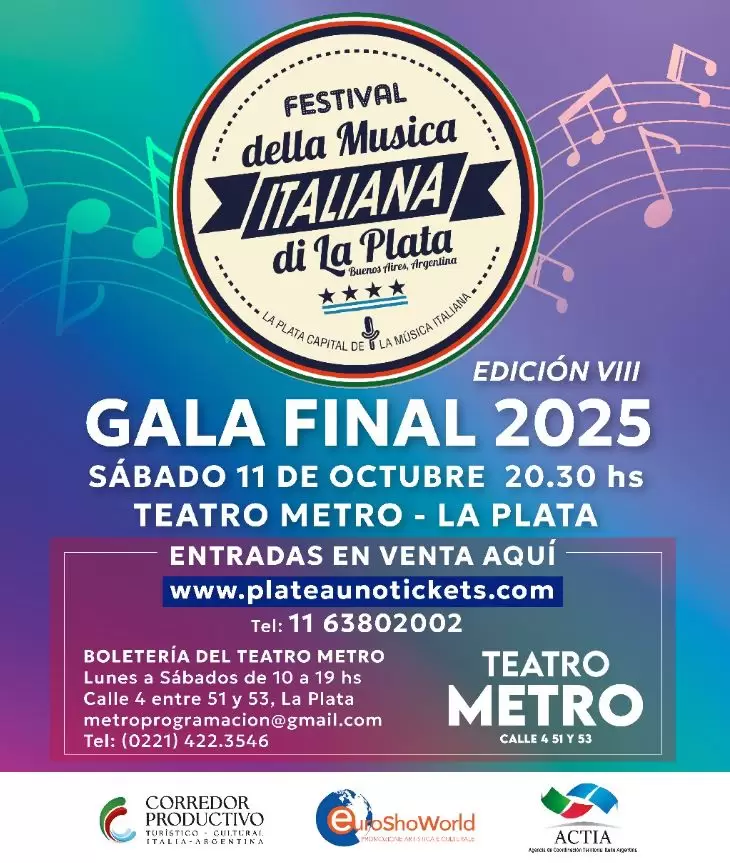 El VIII Festival della Msica Italiana di La Plata se prepara para una edicin histrica
