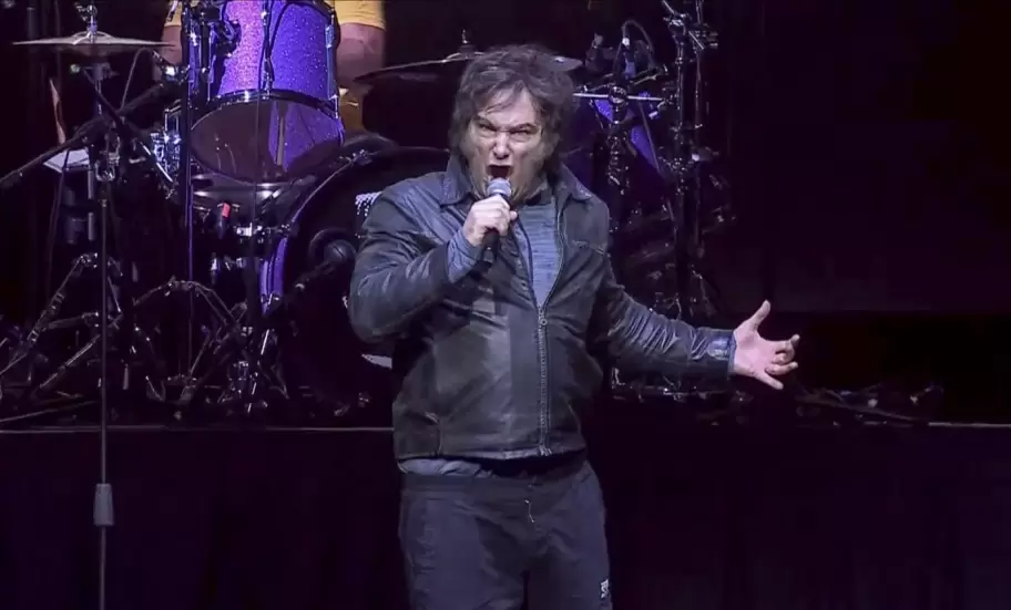 Javier Milei en el Movistar Arena.