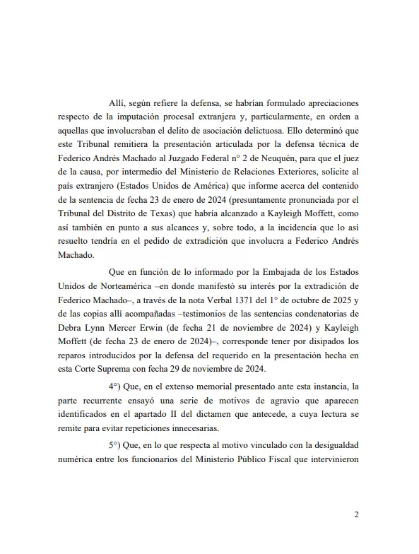 La Corte Suprema de Justicia de la Nacin confirm este martes la extradicin del empresario Federico "Fred" Machado a los Estados Unidos