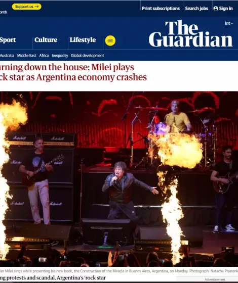 The Guardian sali a criticar el show de Javier Milei