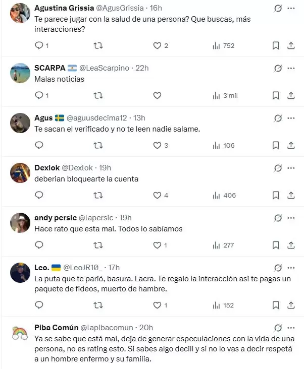 Indignacin por el mensaje de Federico Flowers sobre la salud de Miguel ngel Russo