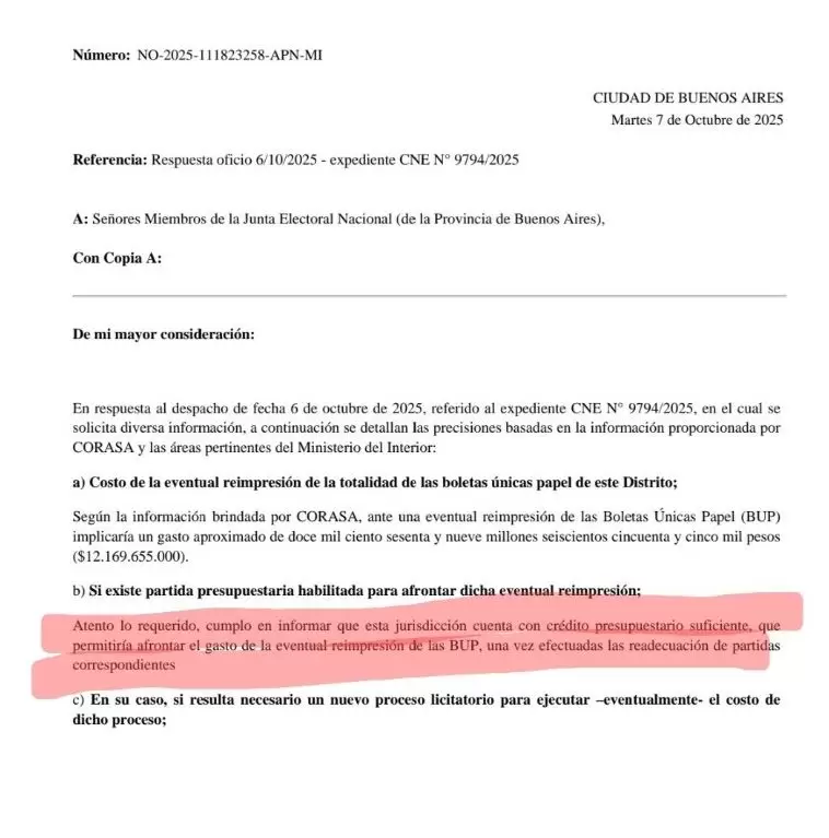 La reimpresión de boletas costaría $12 mil millones