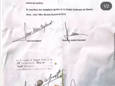 La copia del contrato por un milln de dlares que Jos Luis Espert firm con Fred Machado