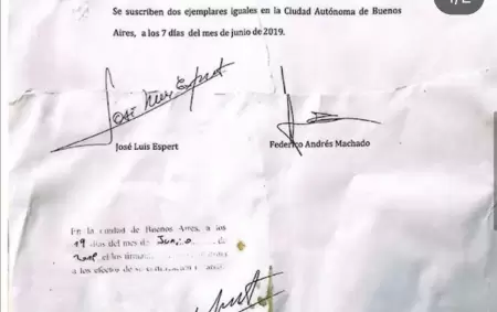 La copia del contrato por un milln de dlares que Jos Luis Espert firm con Fred Machado